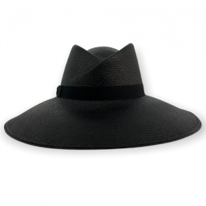 Genuine Panama Hat Francesca Black Fino